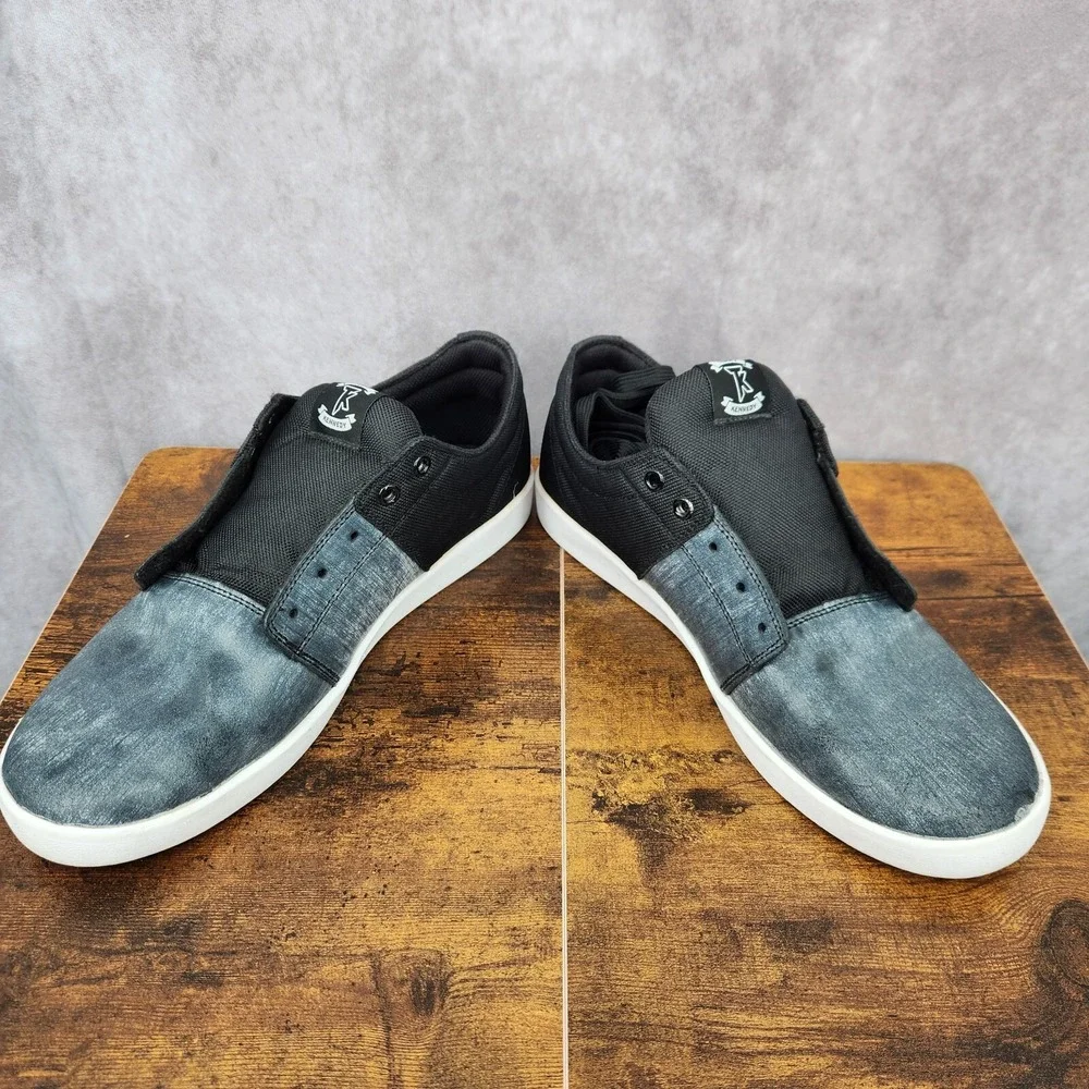 Supra Stacks Sneakers Mens 13 Gray Black Terry Kennedy Canvas Skate Sk8 Shoes‎